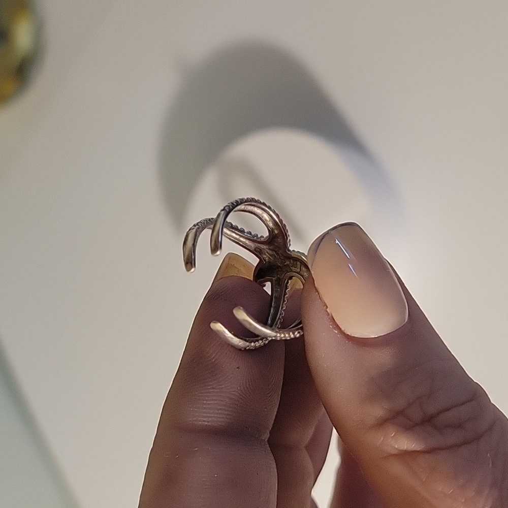 925 VTG Granulated Starfish Ocean Wrap Ring 2.5g artisan signed sterling silver - Picture 9 of 9